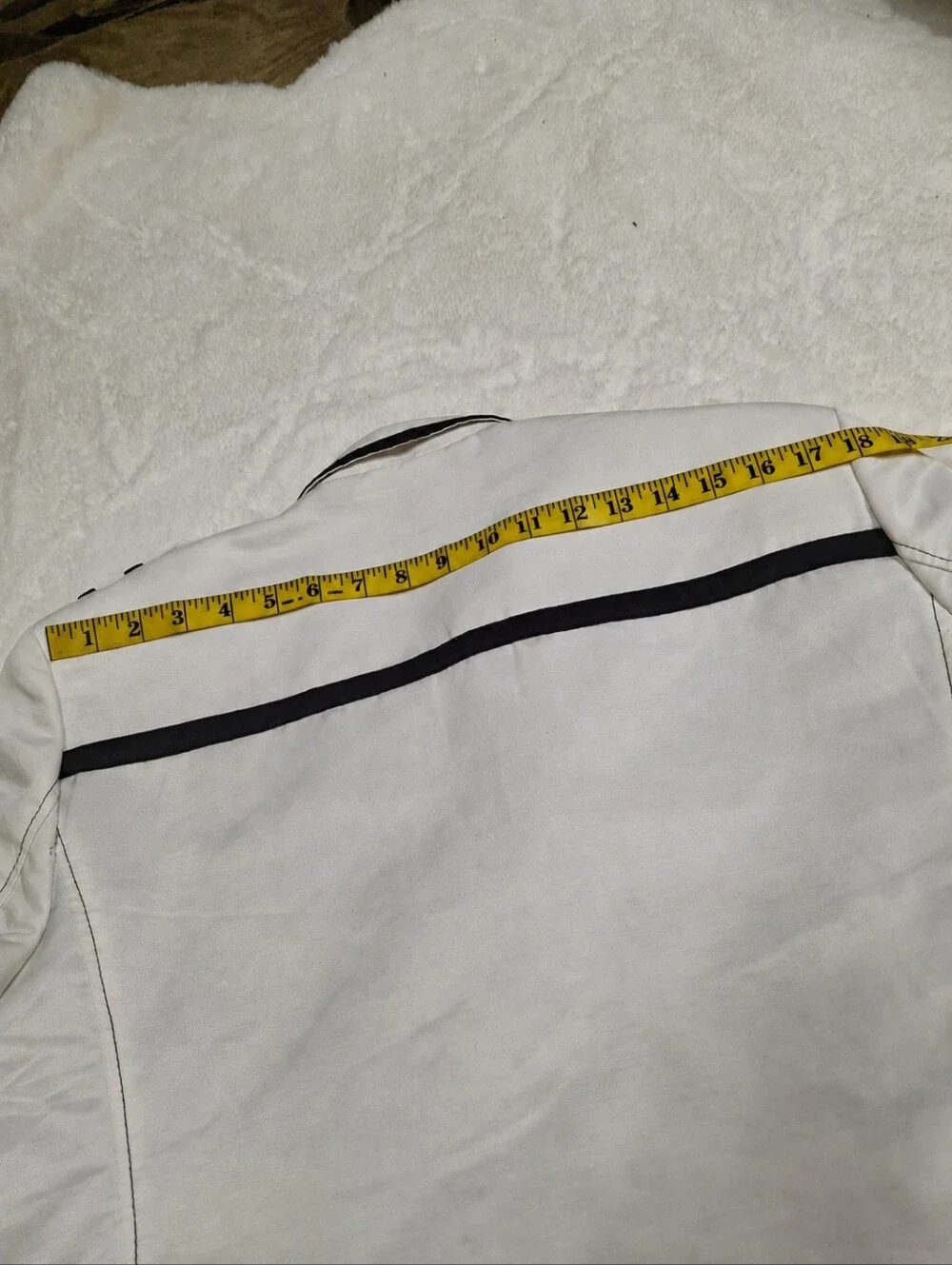 Moy Ferreti White & Black Military Nautical Contrast-Trim Blazer Men Size Large